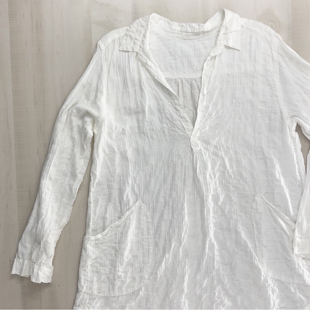CP SHADES white tunic top blouse travel boho M - Picture 5 of 8